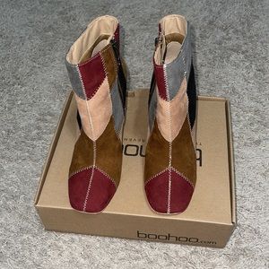 Faux suede block bootie size US 7